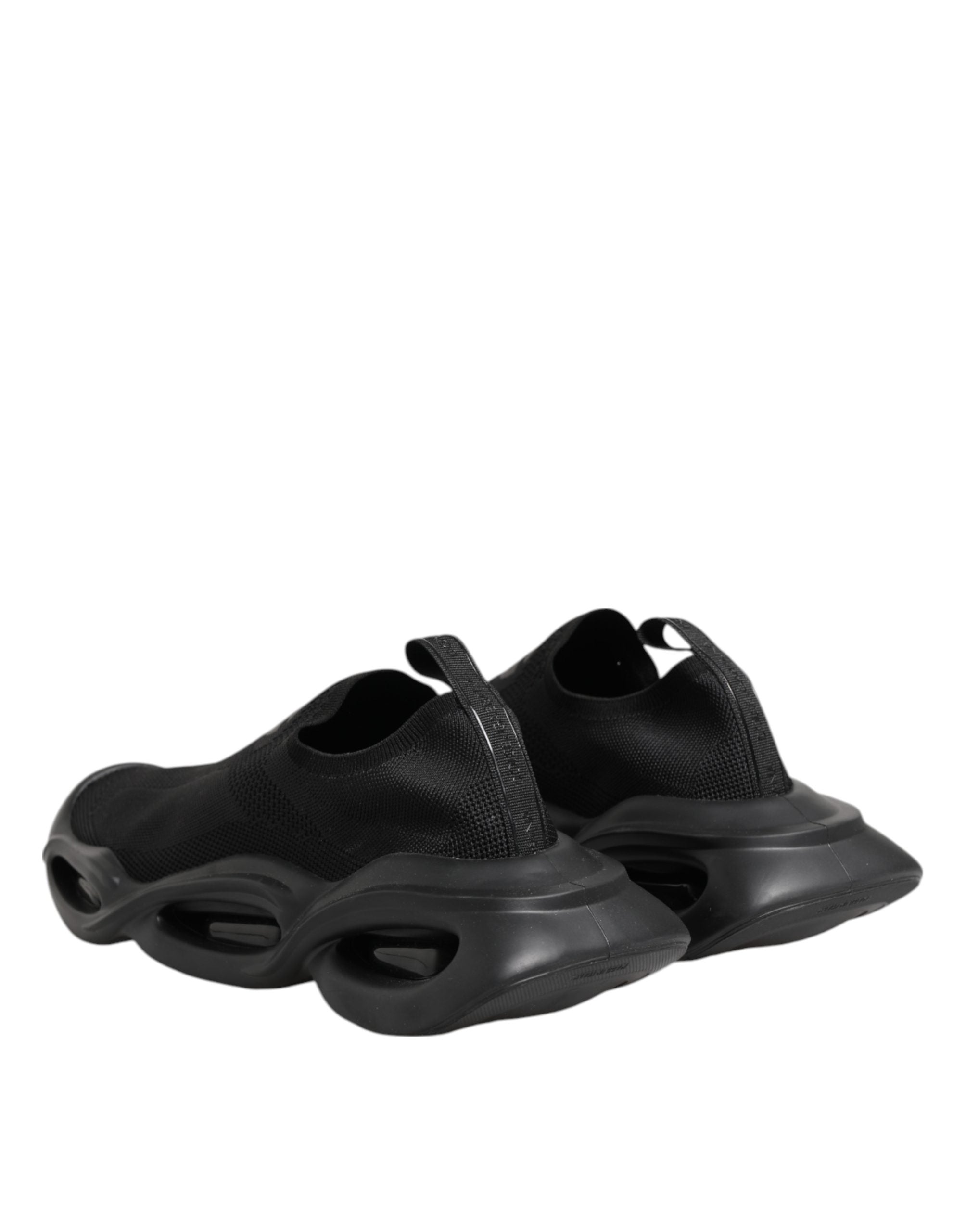 Black Slip On Wave Low Top Sneakers Shoes - ventzia