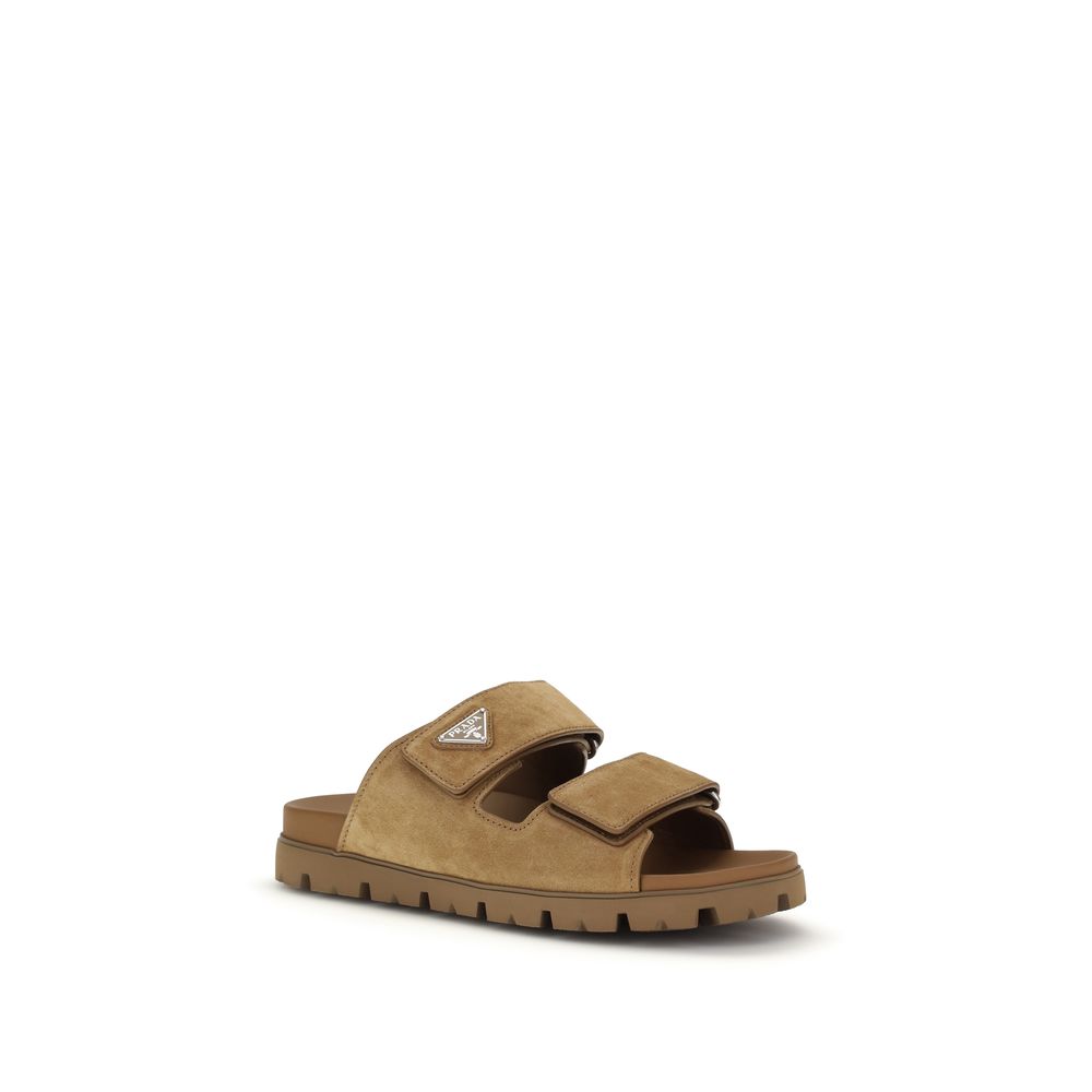 Brown Calf Leather Bos Taurus Strap-On Sandals - ventzia