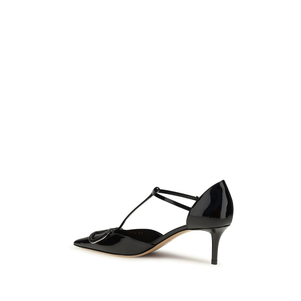 Black Calf Leather Bos Taurus High Heel Pumps - ventzia