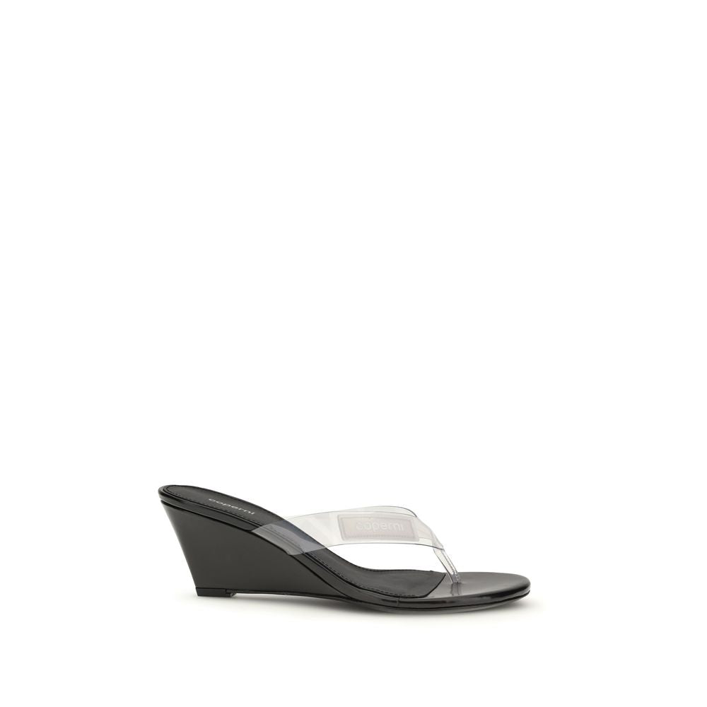 Black Pvc Flip-Flop Sandals - ventzia