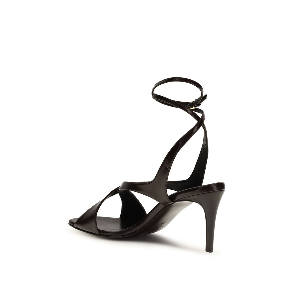 Black Calf Leather Bos Taurus Strap-On Sandals - ventzia