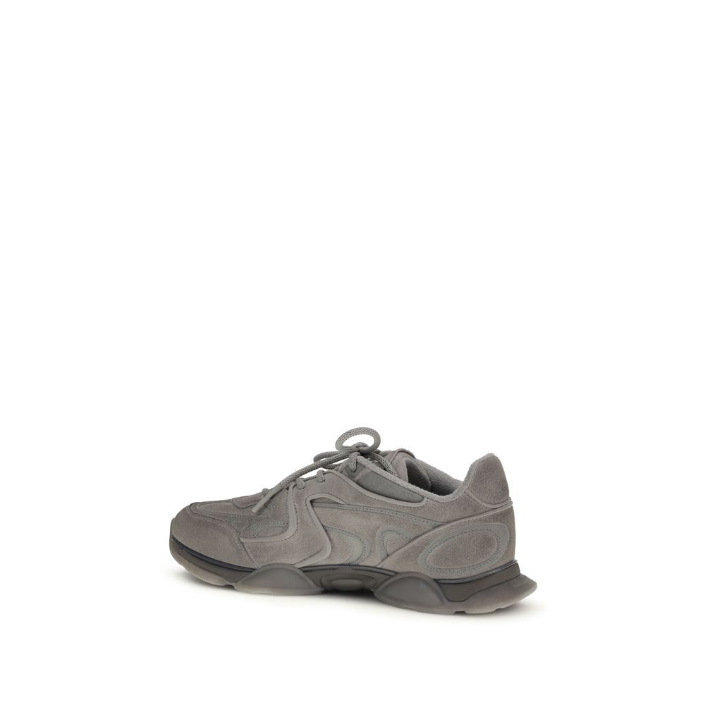 Gray Calf Leather Bos Taurus Chunky Sneakers