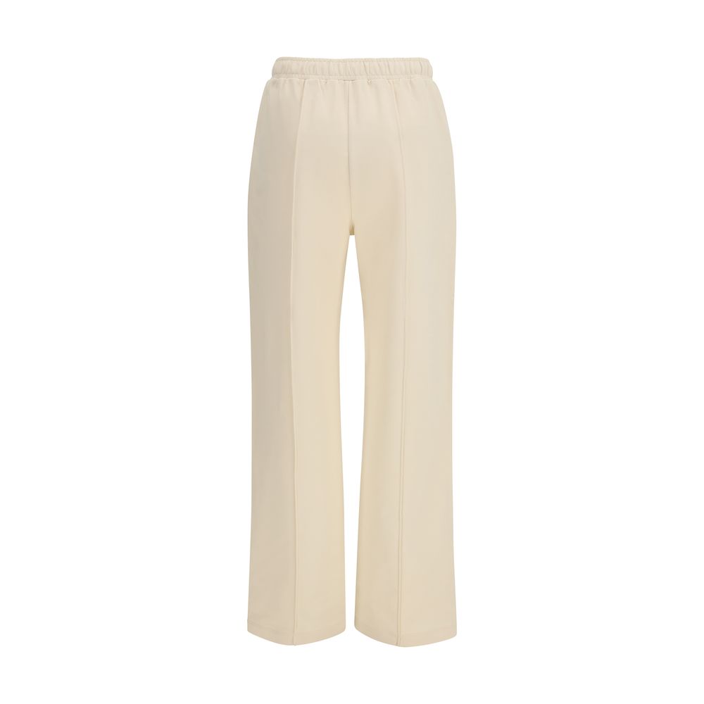 Beige Cotton Athletic Pants - ventzia
