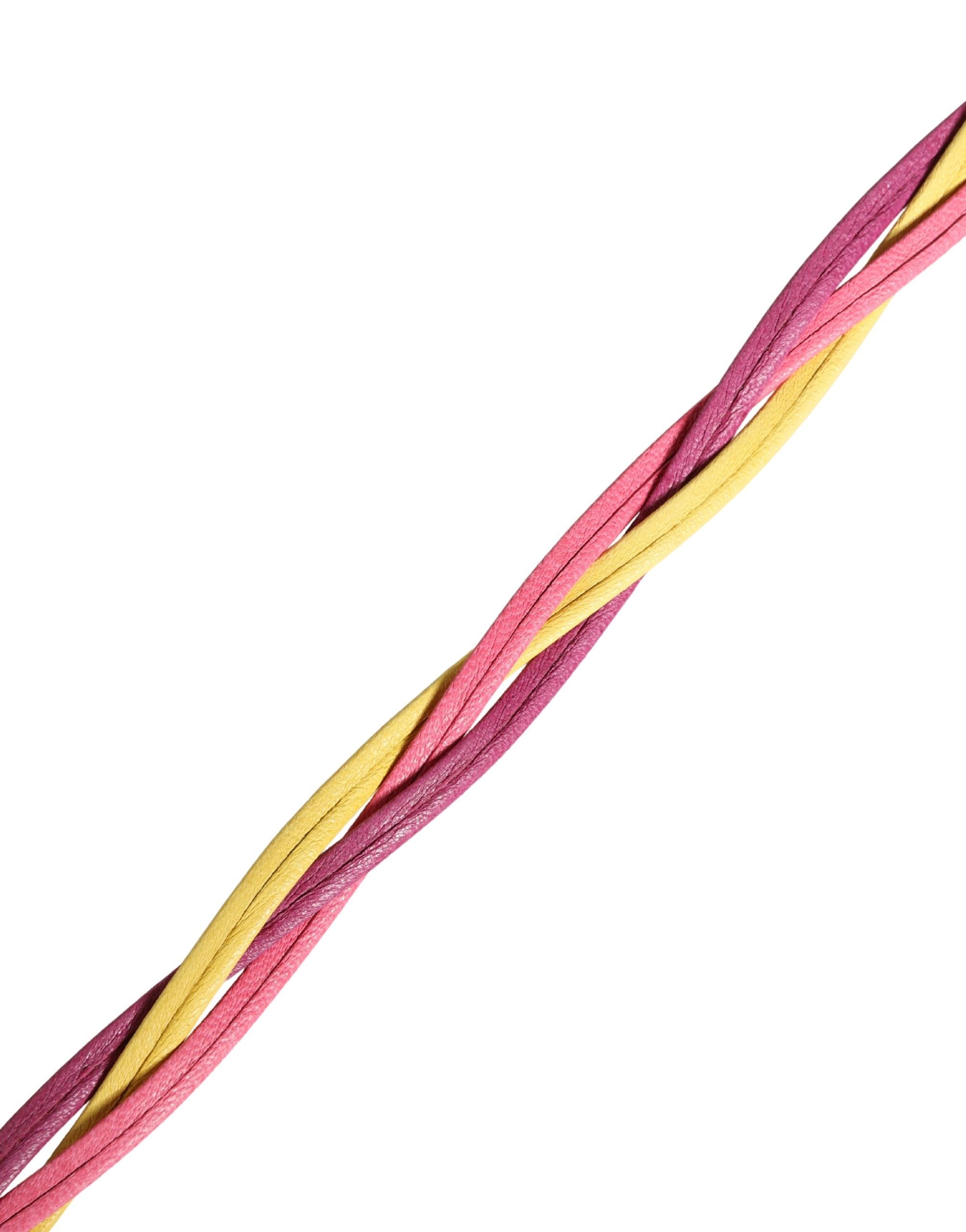 Multicolor Twisted Leather Circle Buckle Belt - ventzia