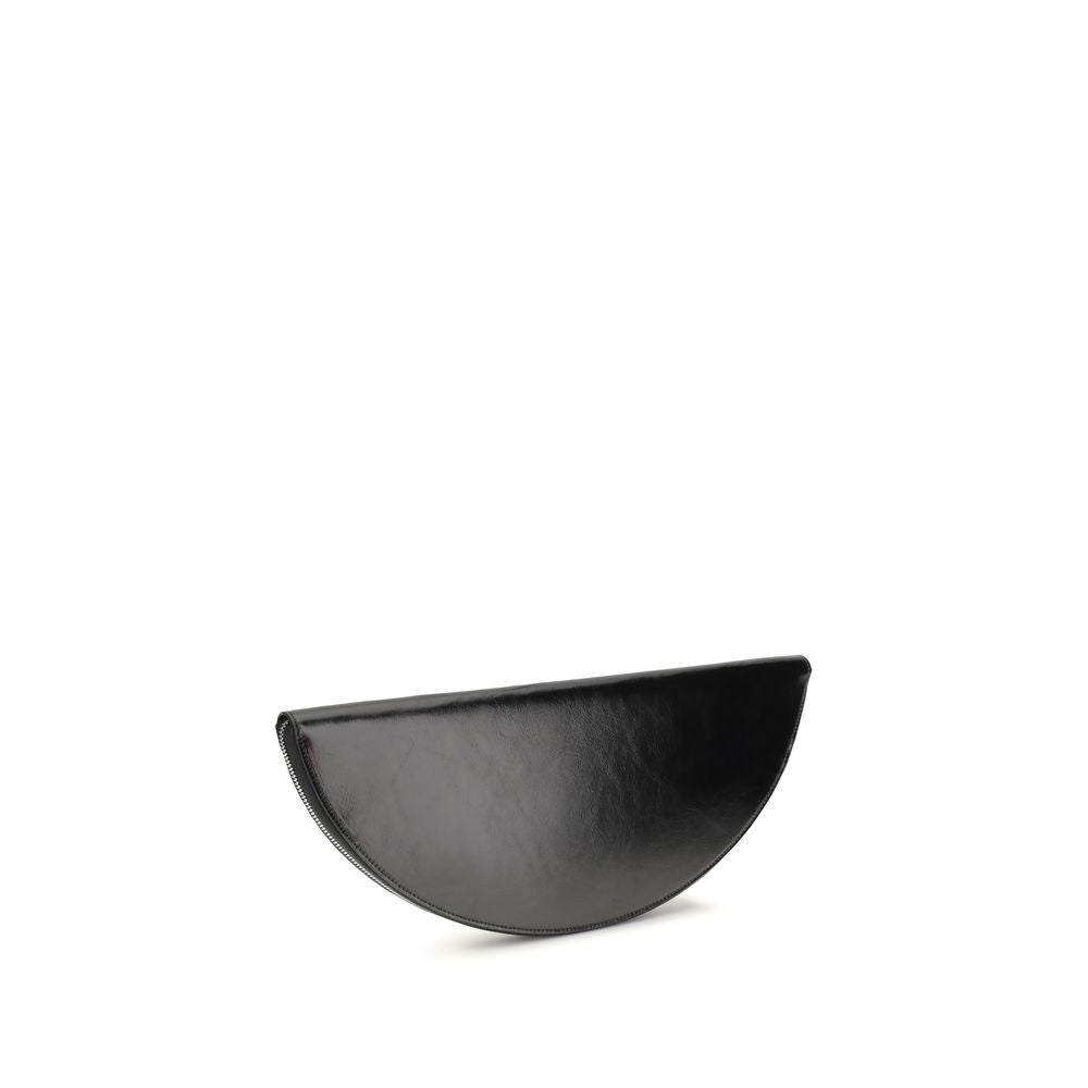 Black Calf Leather Bos Taurus Clutch Bag - ventzia