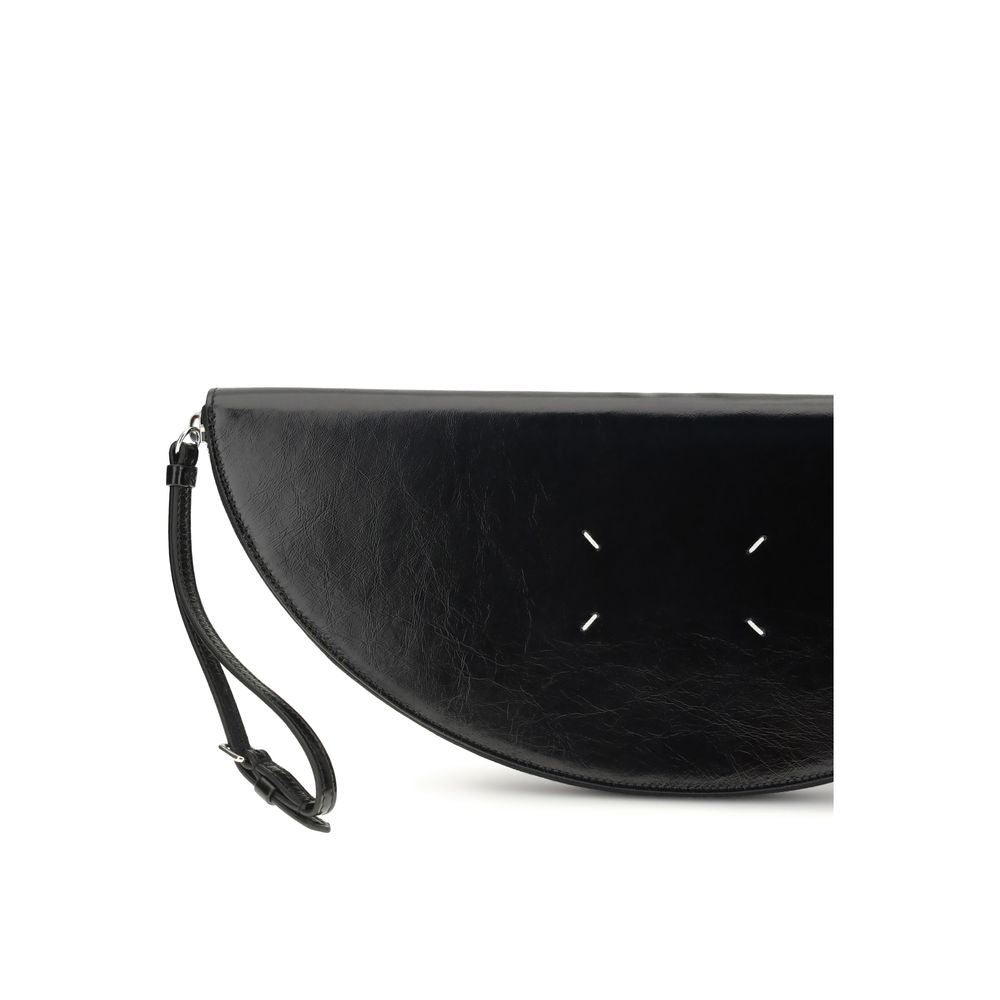 Black Calf Leather Bos Taurus Clutch Bag - ventzia