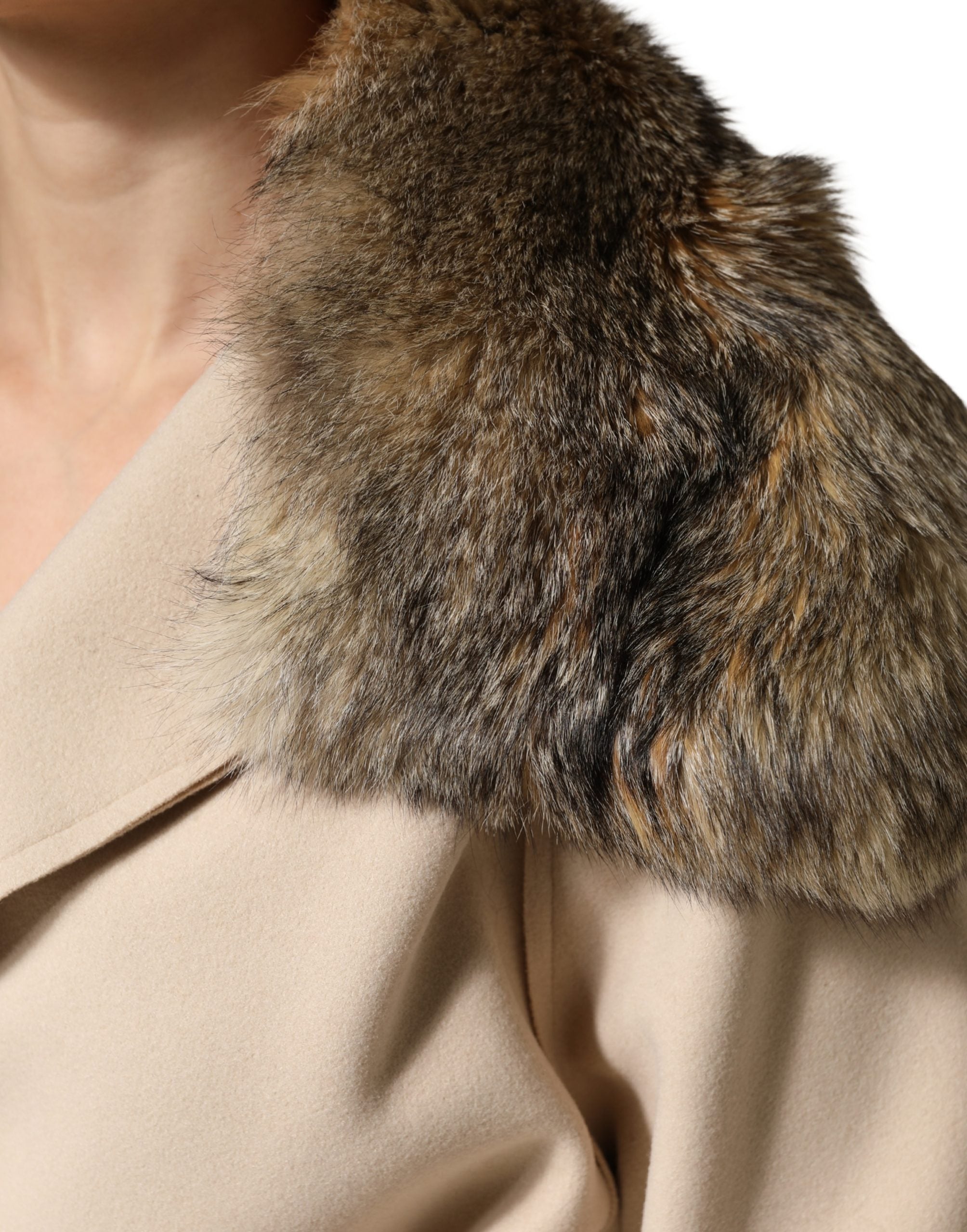 Brown Fur Shoulder Collar Neck Wrap Scarf - ventzia