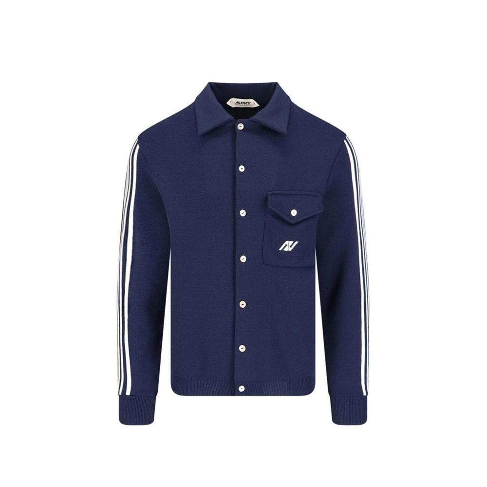 Blue Nylon Cardigan - ventzia