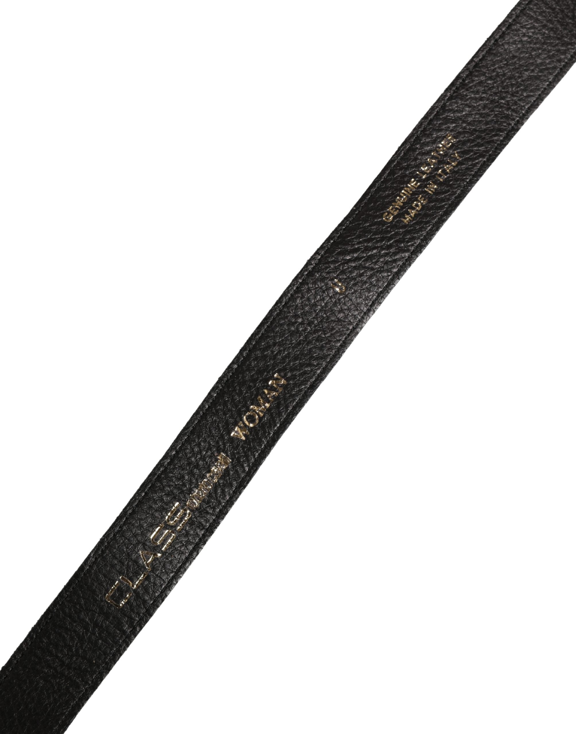 Multicolor Floral Wide Waist Gold Metal Buckle Cintura Belt - ventzia
