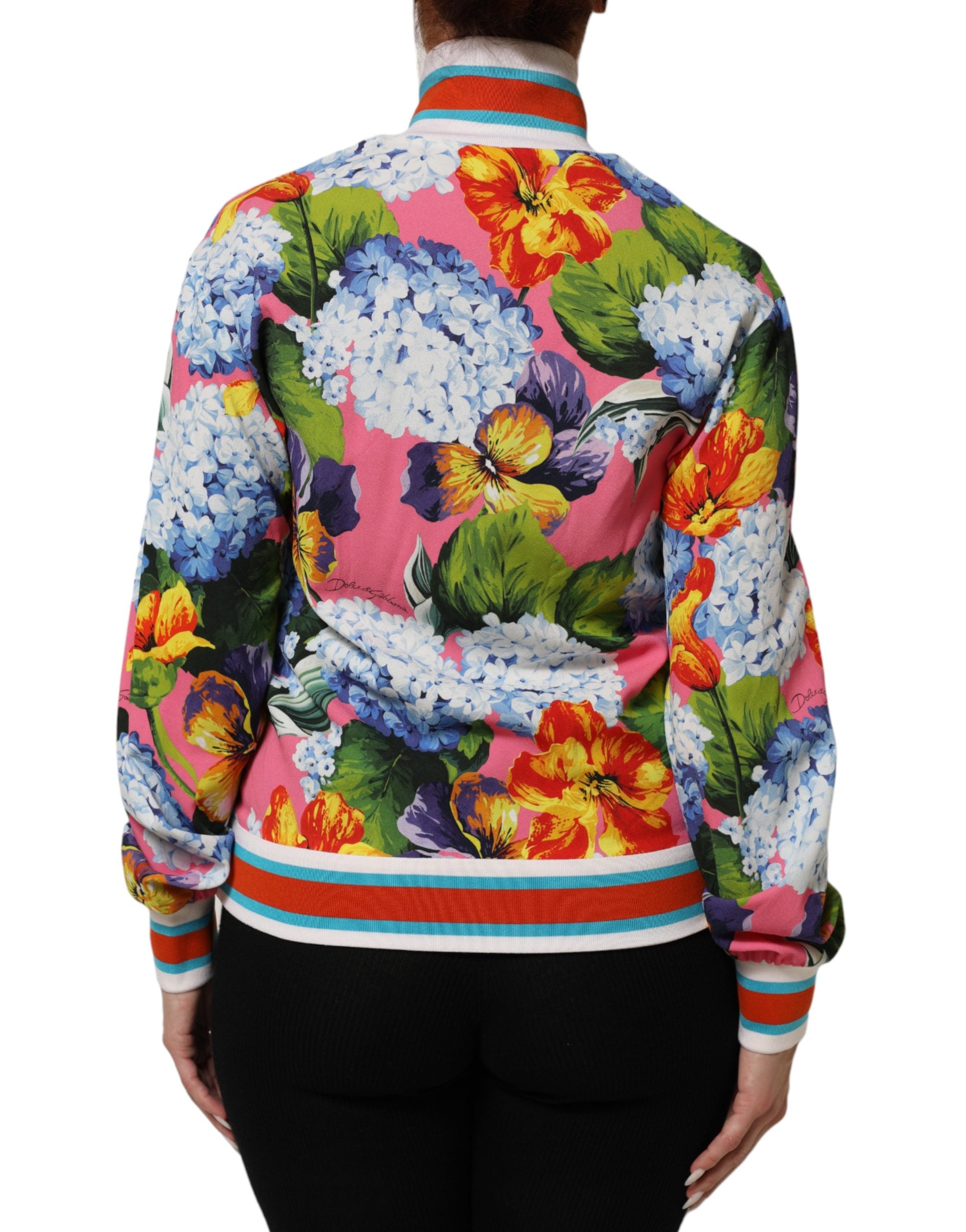 Multicolor Floral Print Zip Cardigan Jacket - ventzia