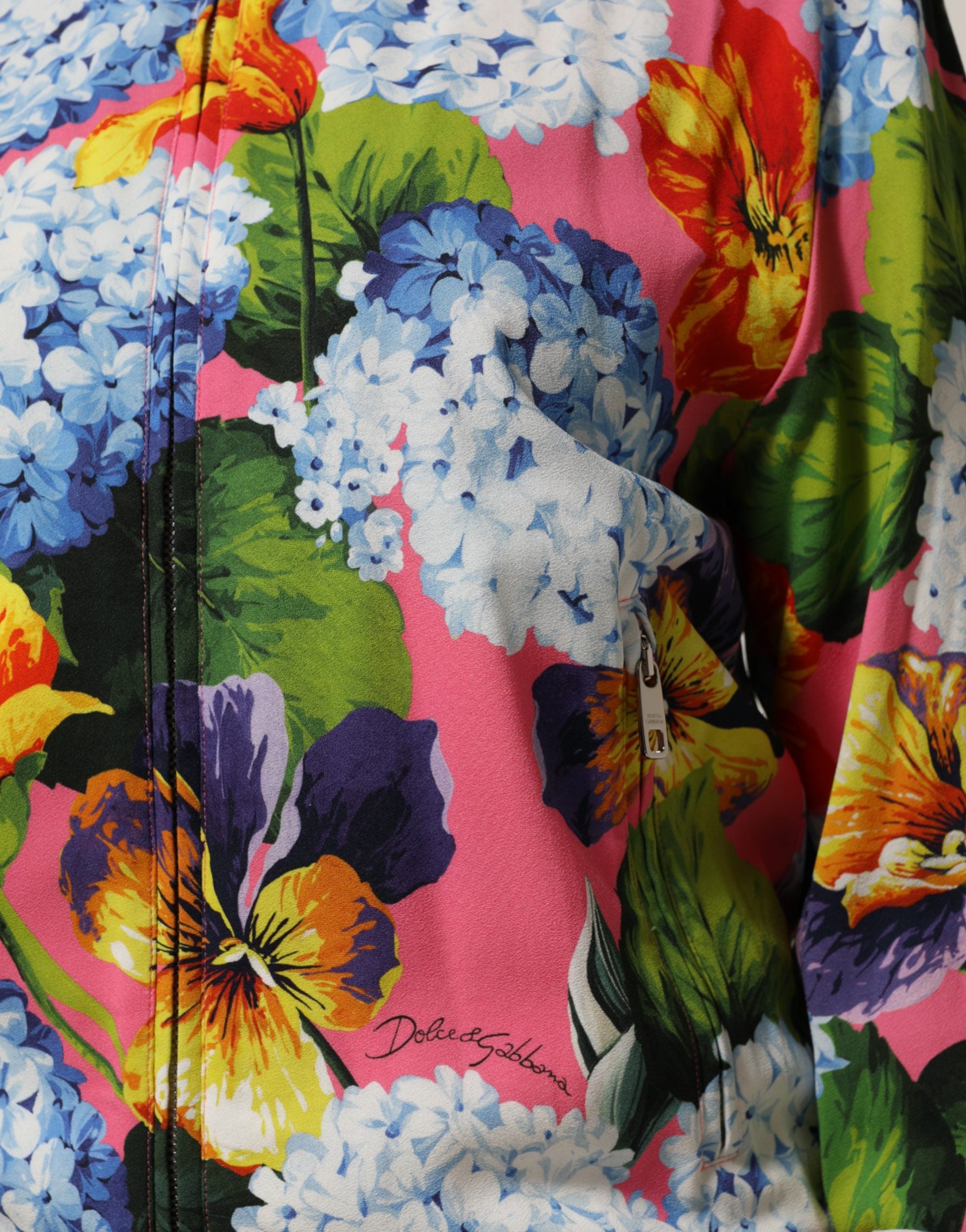 Multicolor Floral Print Zip Cardigan Jacket - ventzia