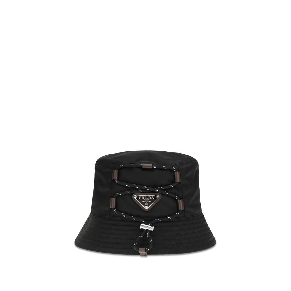 Black Recycled Polyamide Bucket Hat - ventzia