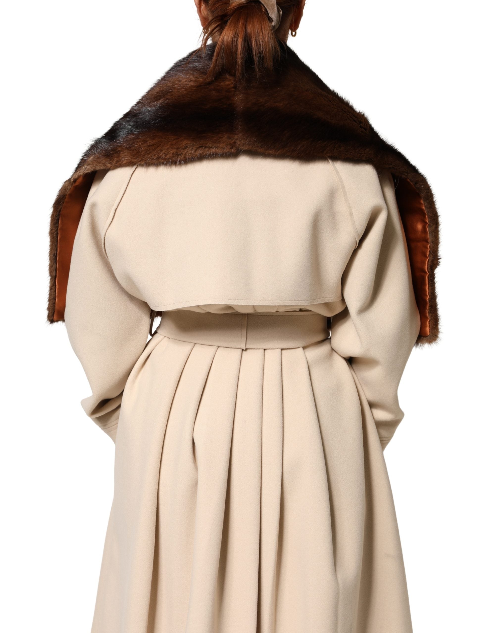 Black Brown Stripe Fur Shawl Wrap Scarf - ventzia