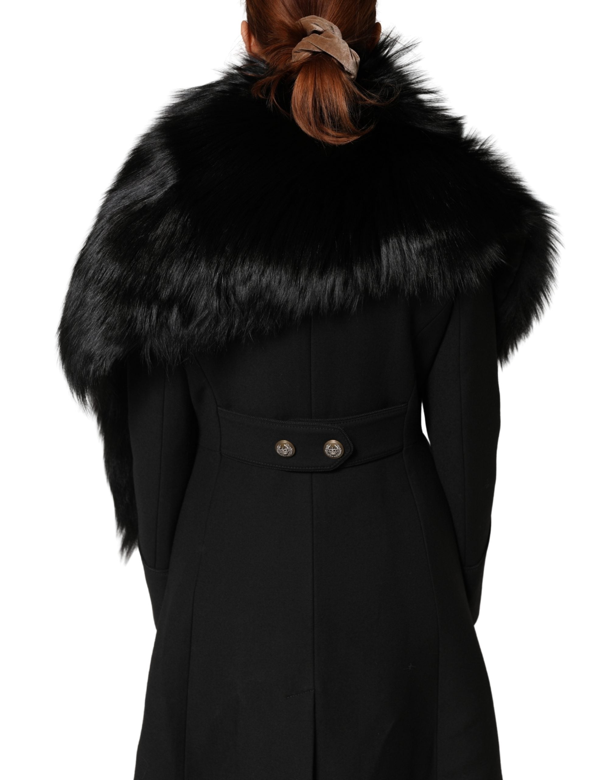 Black Fox Fur Neck Wrap Warmer Winter Scarf - ventzia