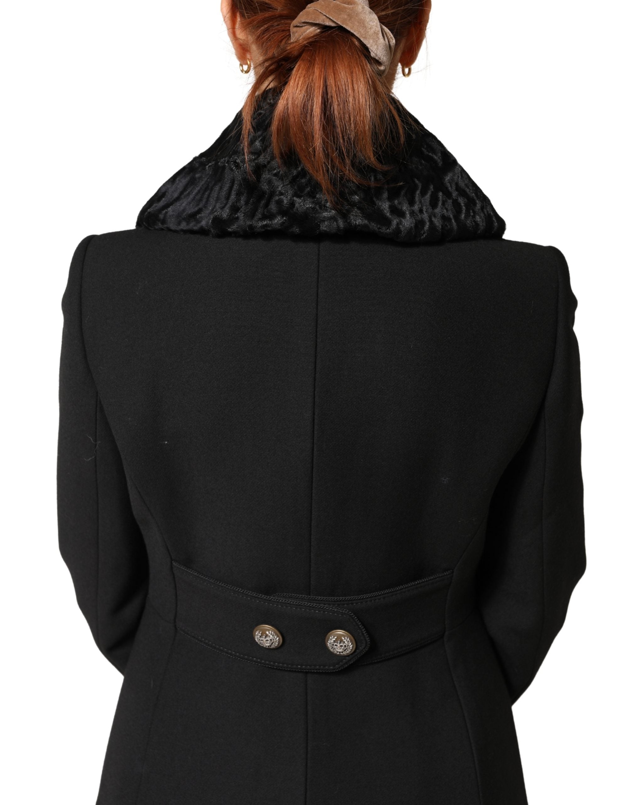 Black Lamb Fur Women Neck Warmer Winter Scarf - ventzia