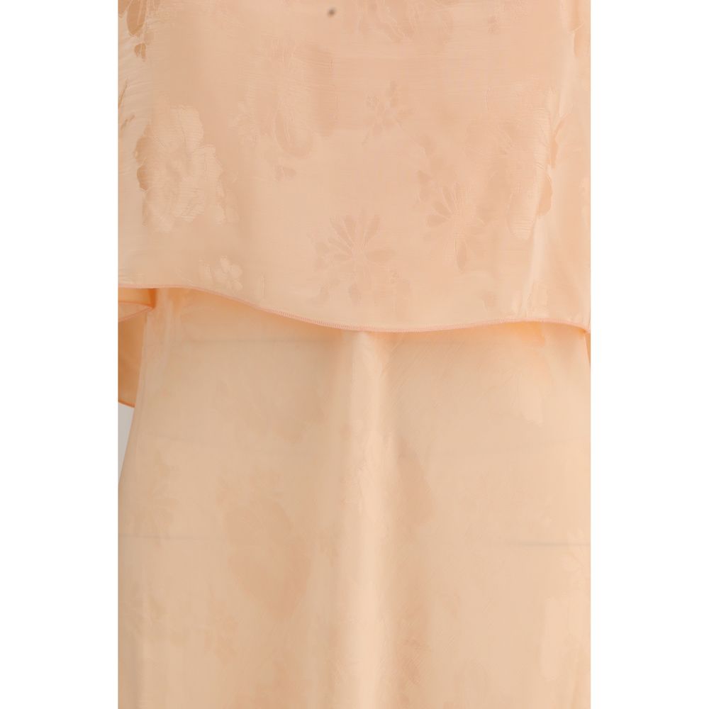 Orange Viscose Casual Dress - ventzia