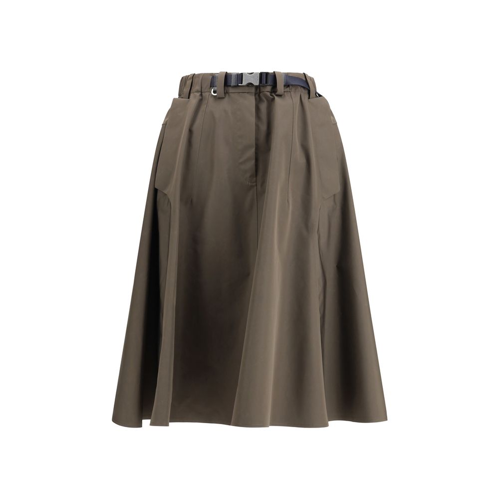 Bicolor Recycled Polyester Midi Skirt - ventzia