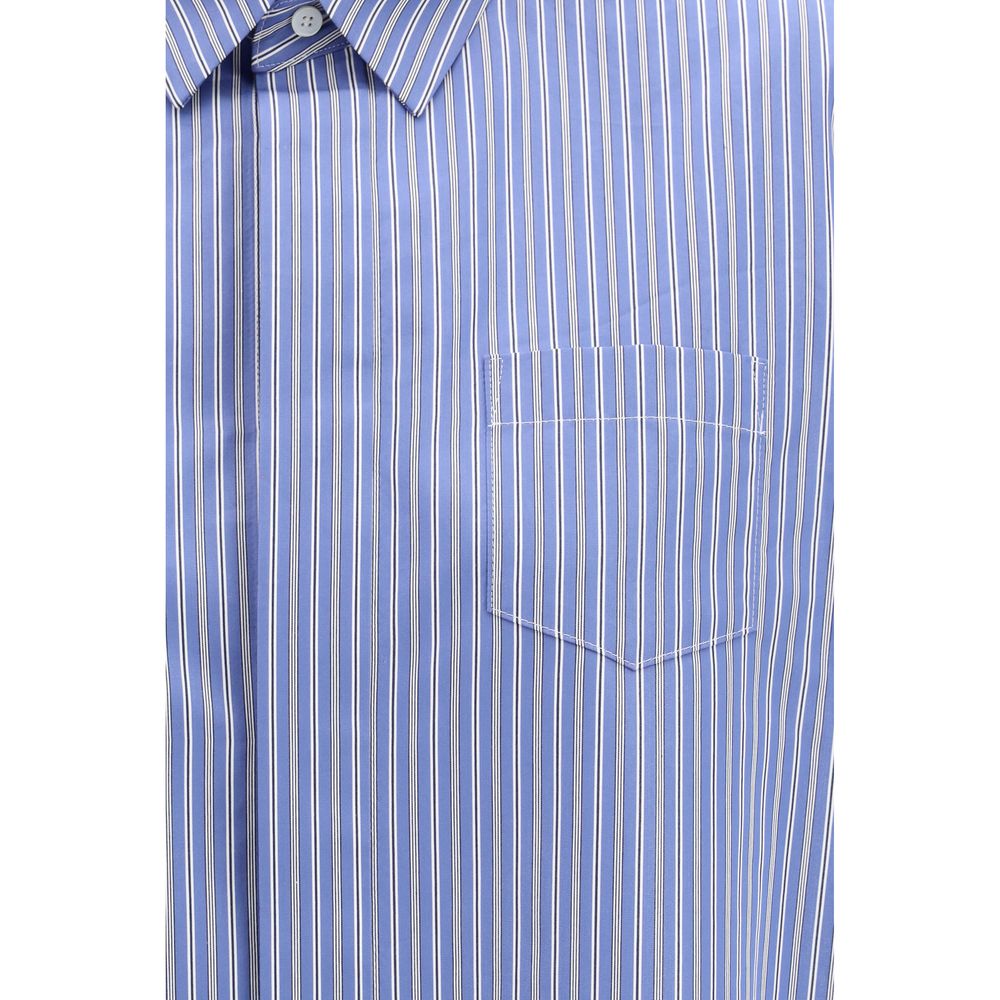 Blue Cotton Pattern Shirt - ventzia