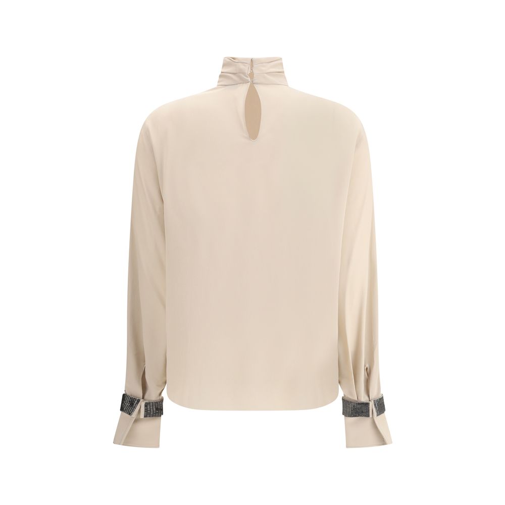 Beige Silk Blouse - ventzia