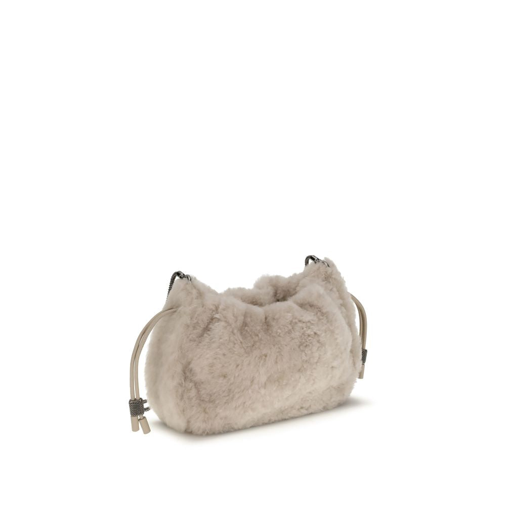 Gray Fur Shoulder Bag - ventzia