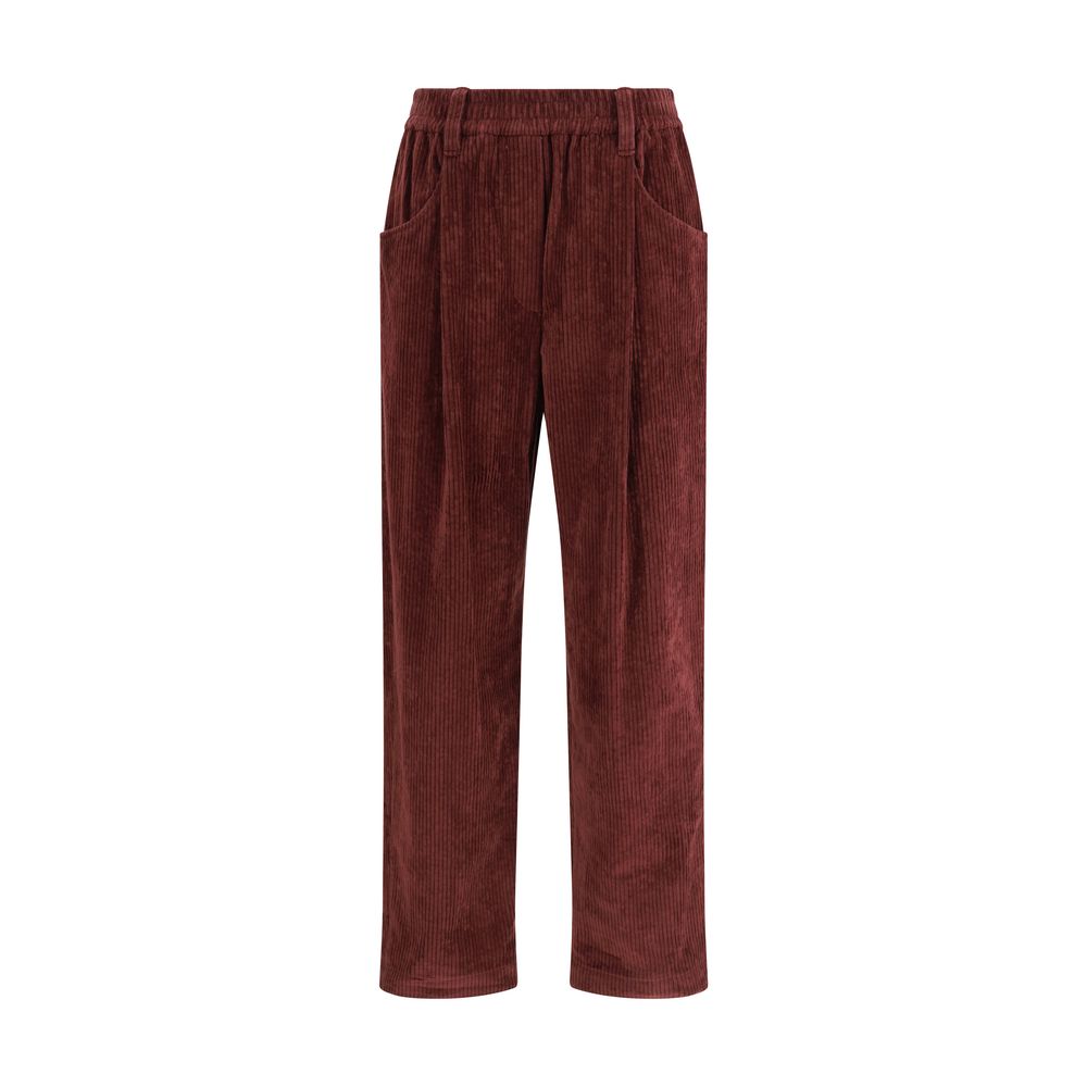 Bordeaux Cotton Casual Pants - ventzia