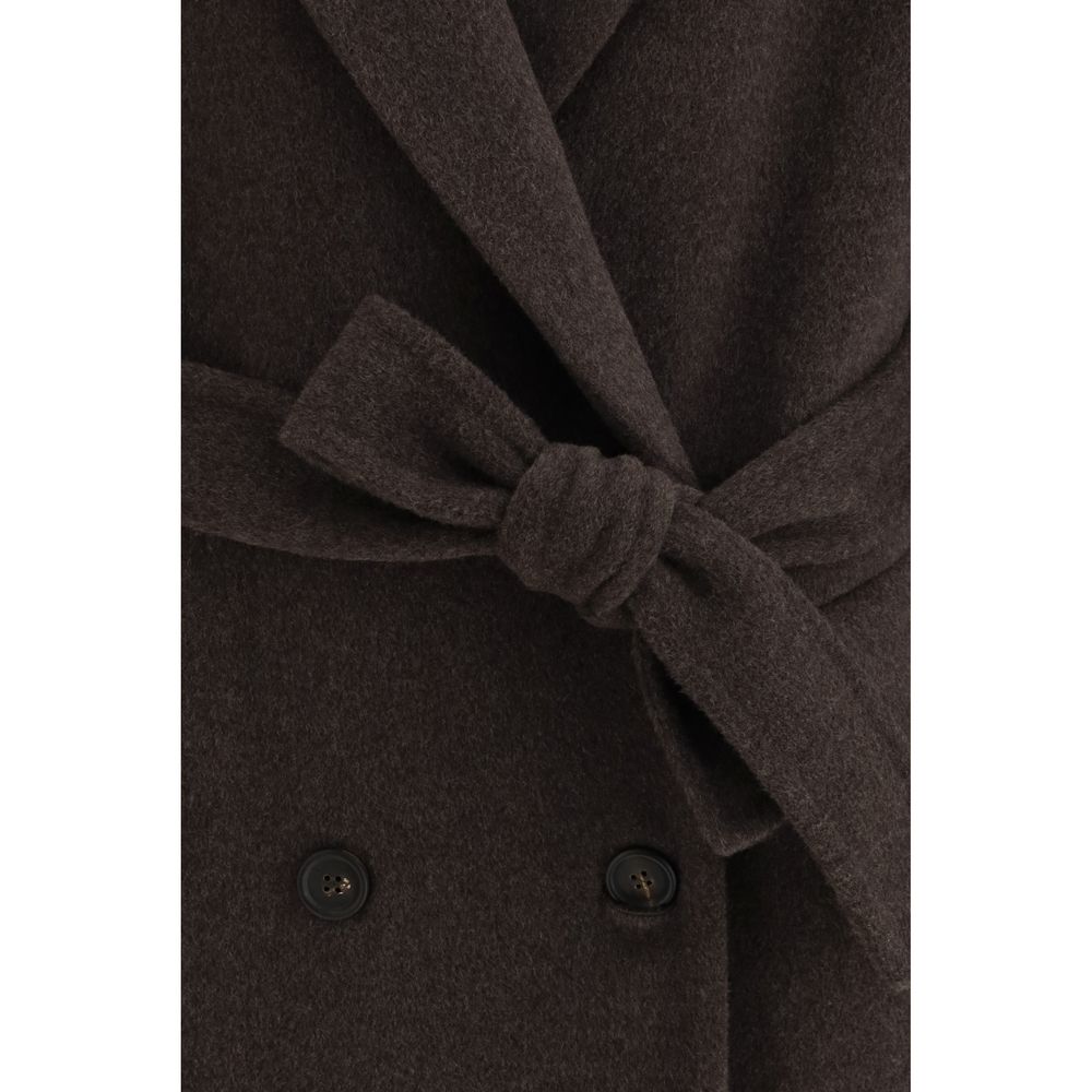 Brown Fleece Wool Coat - ventzia