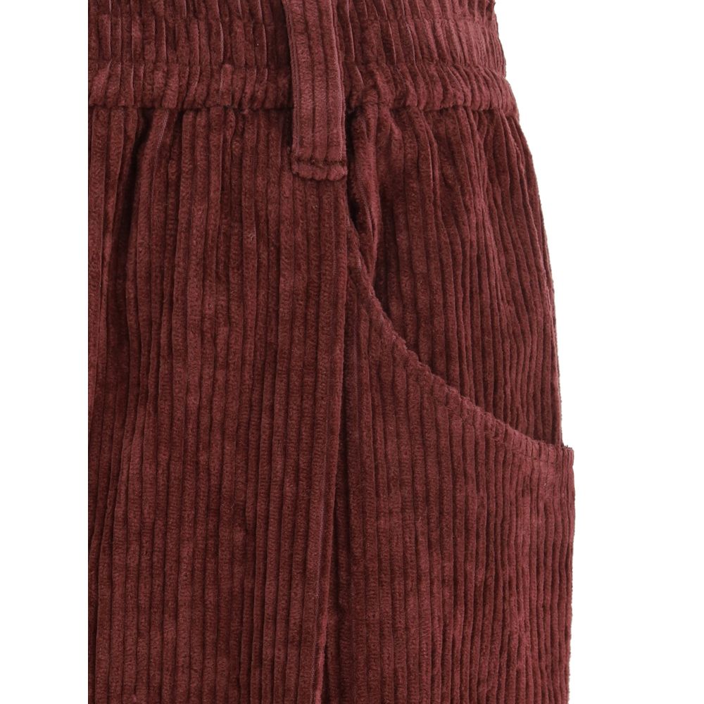 Bordeaux Cotton Casual Pants - ventzia