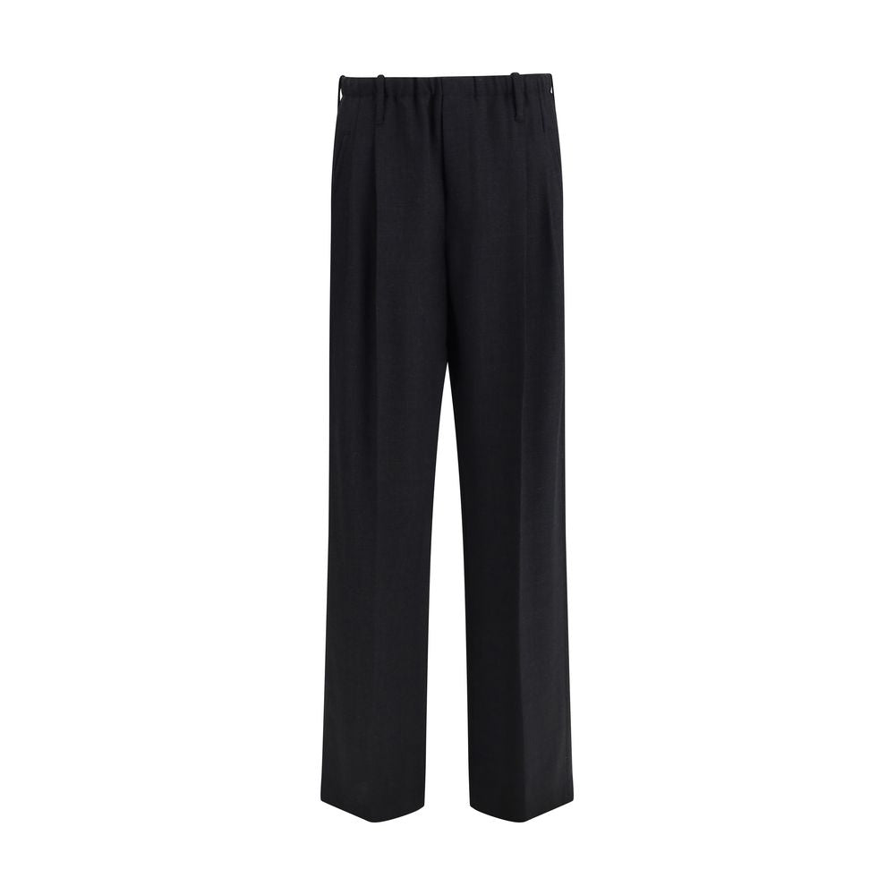 Black Fleece Wool Casual Pants - ventzia