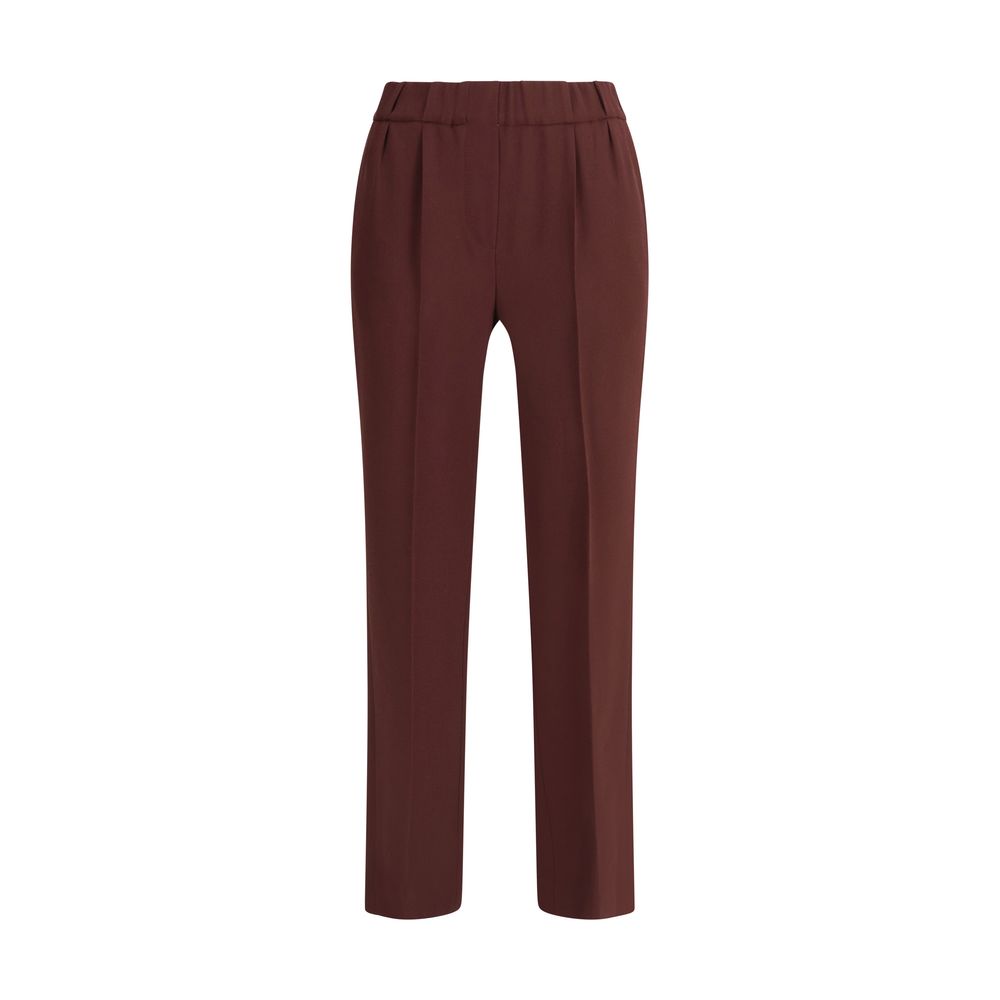 Bordeaux Acetate Casual Pants - ventzia