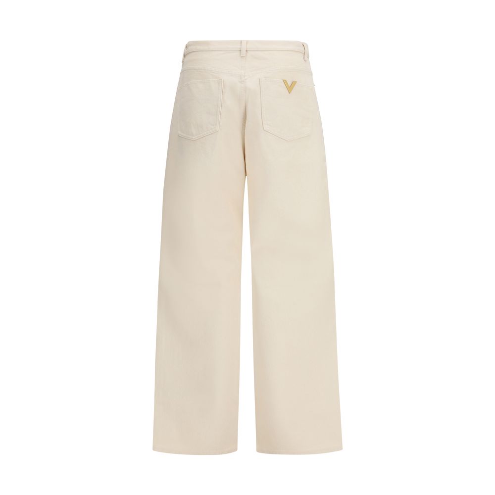 Beige Cotton Jeans Denim - ventzia