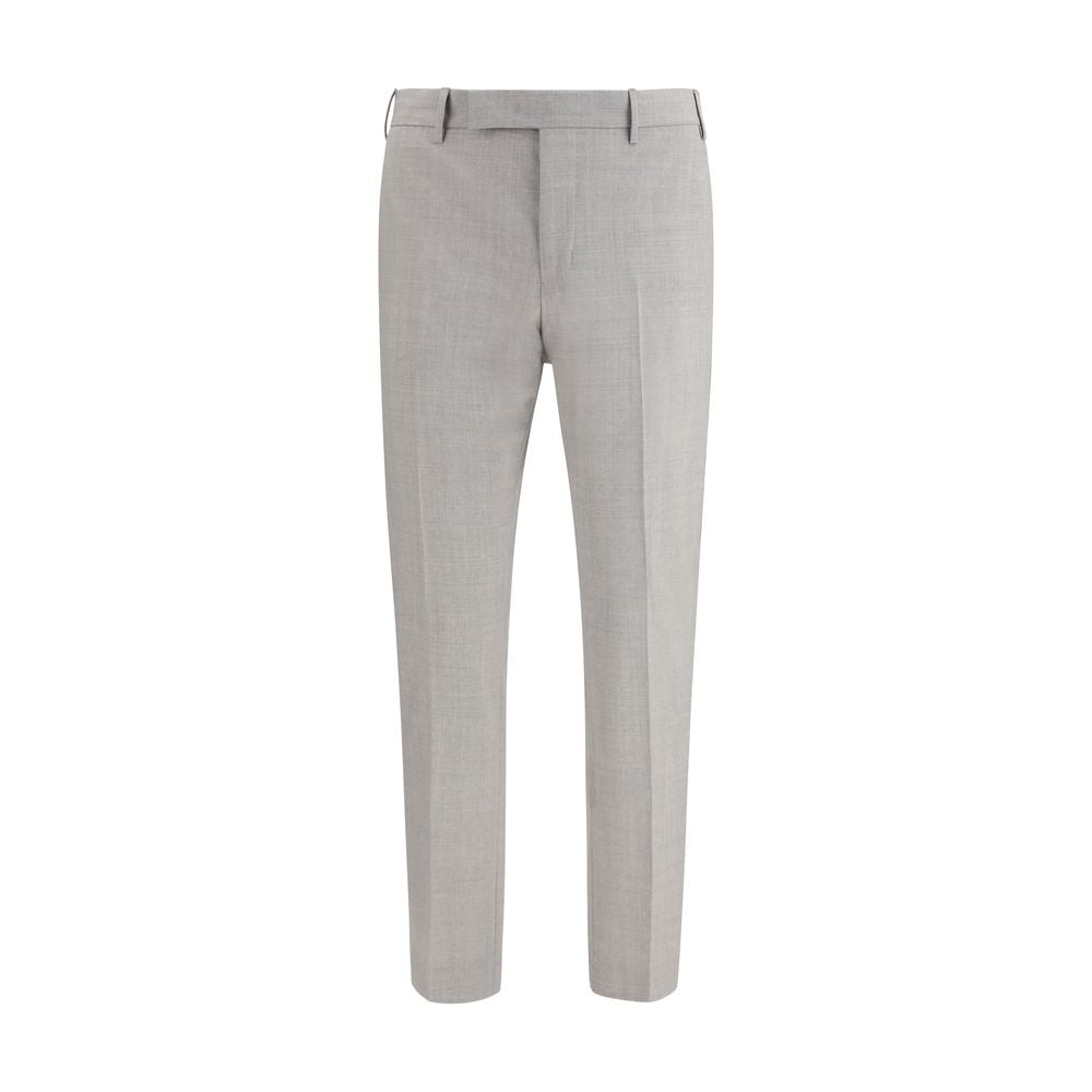 Gray Fleece Wool Dress Pants - ventzia