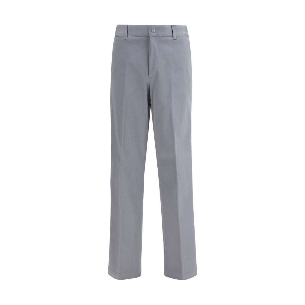 Gray Cotton Casual Pants - ventzia