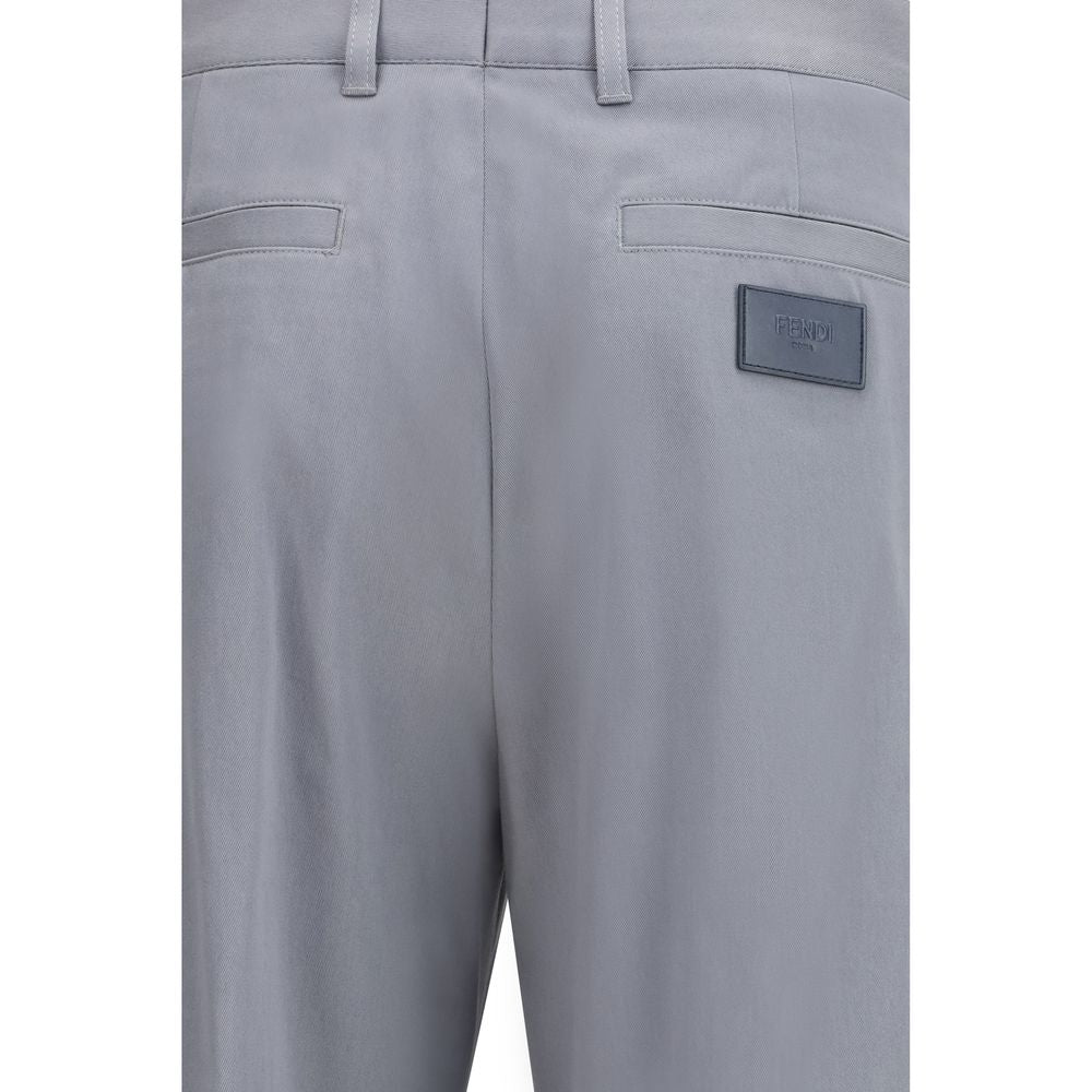 Gray Cotton Casual Pants - ventzia