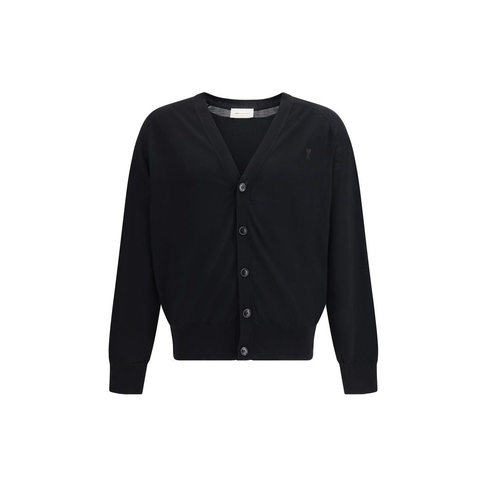 Black Merino Wool Cardigan - ventzia