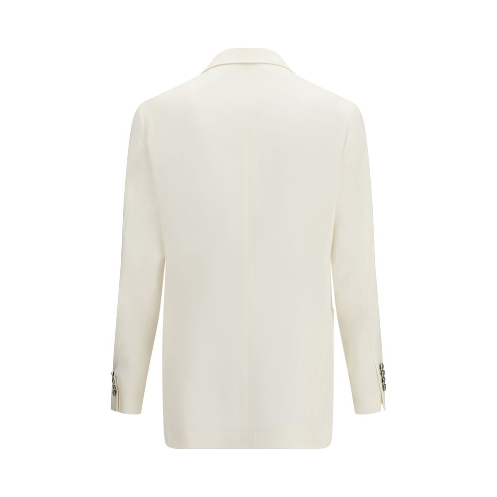 White Linen Blazer - ventzia
