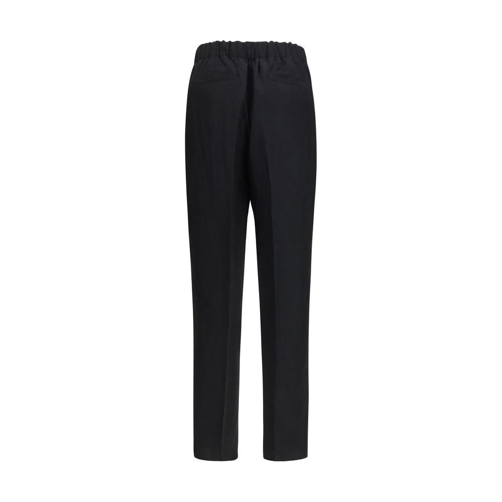 Black Viscose Casual Pants - ventzia