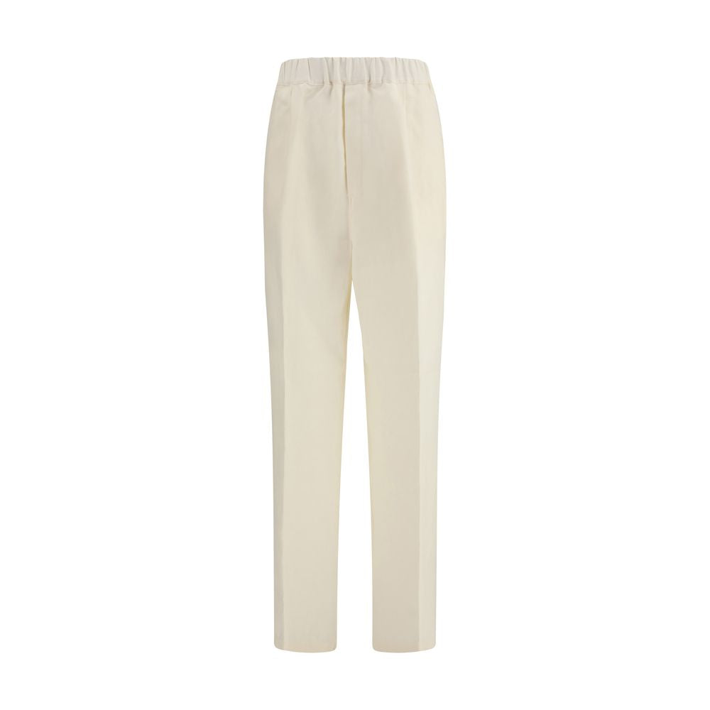 Beige Viscose Casual Pants - ventzia