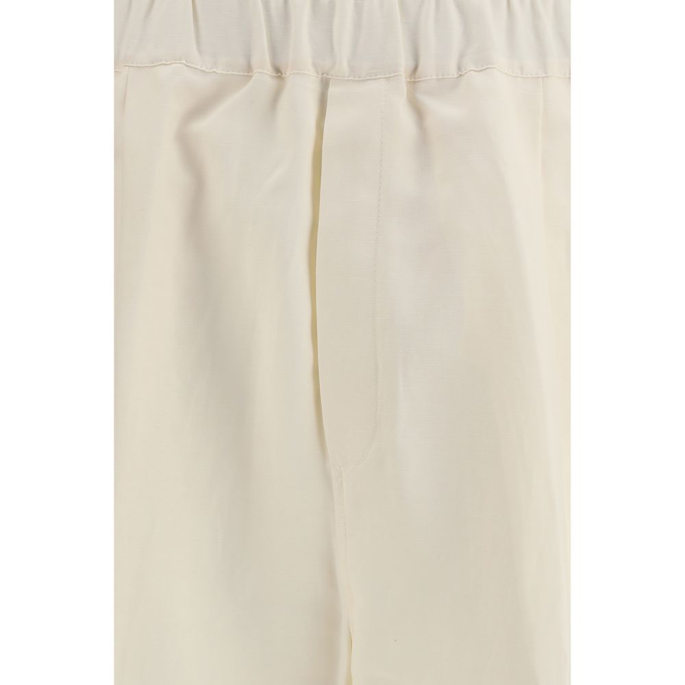 Beige Viscose Casual Pants - ventzia
