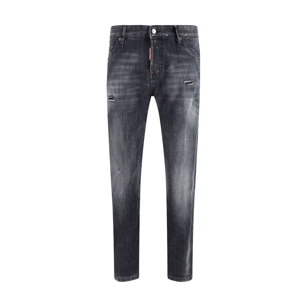Black Cotton Slim Fit Jeans