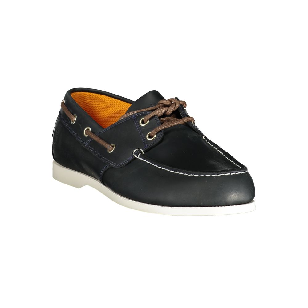 Blue Leather Men Boat Shoe - ventzia
