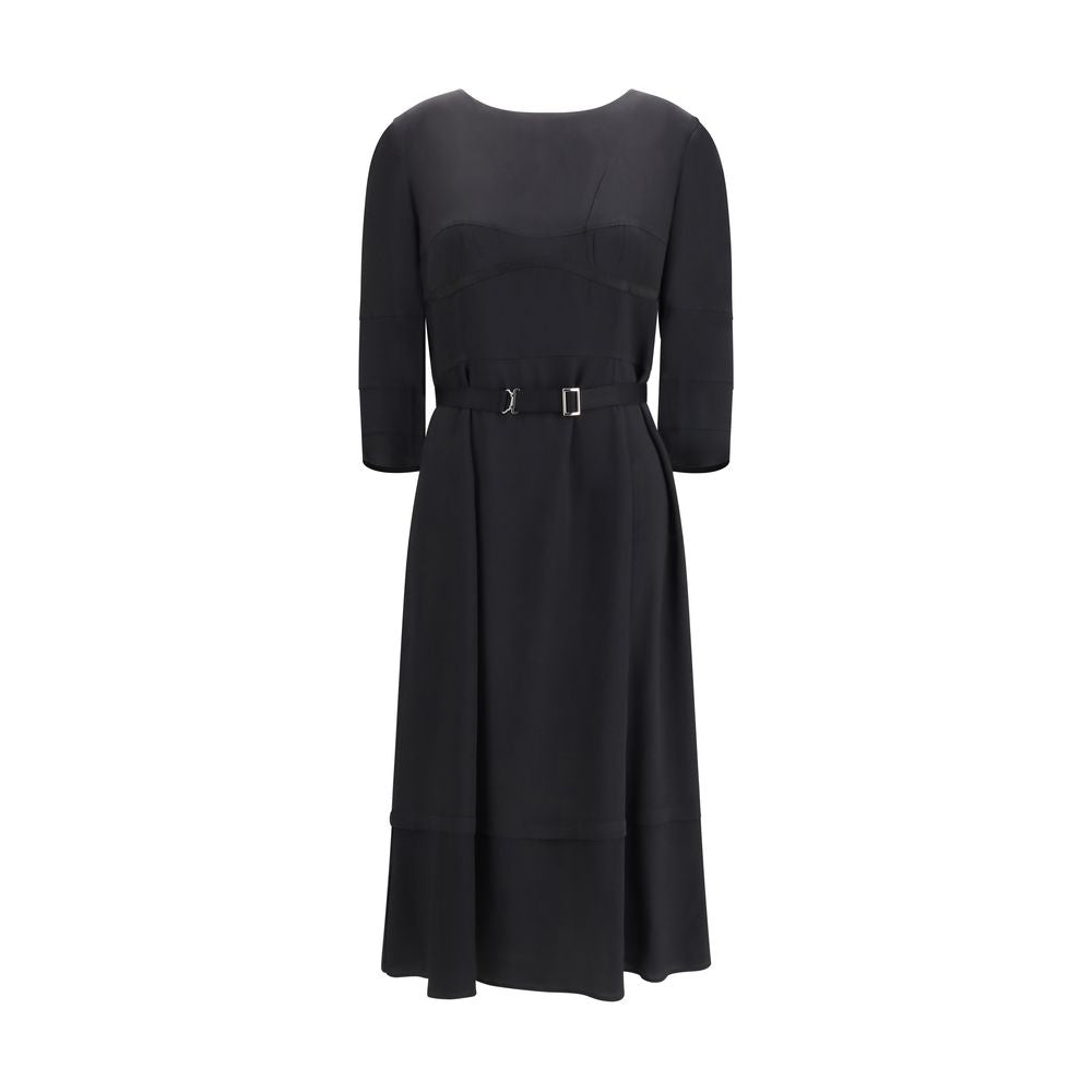 Black Wool Casual Dress - ventzia