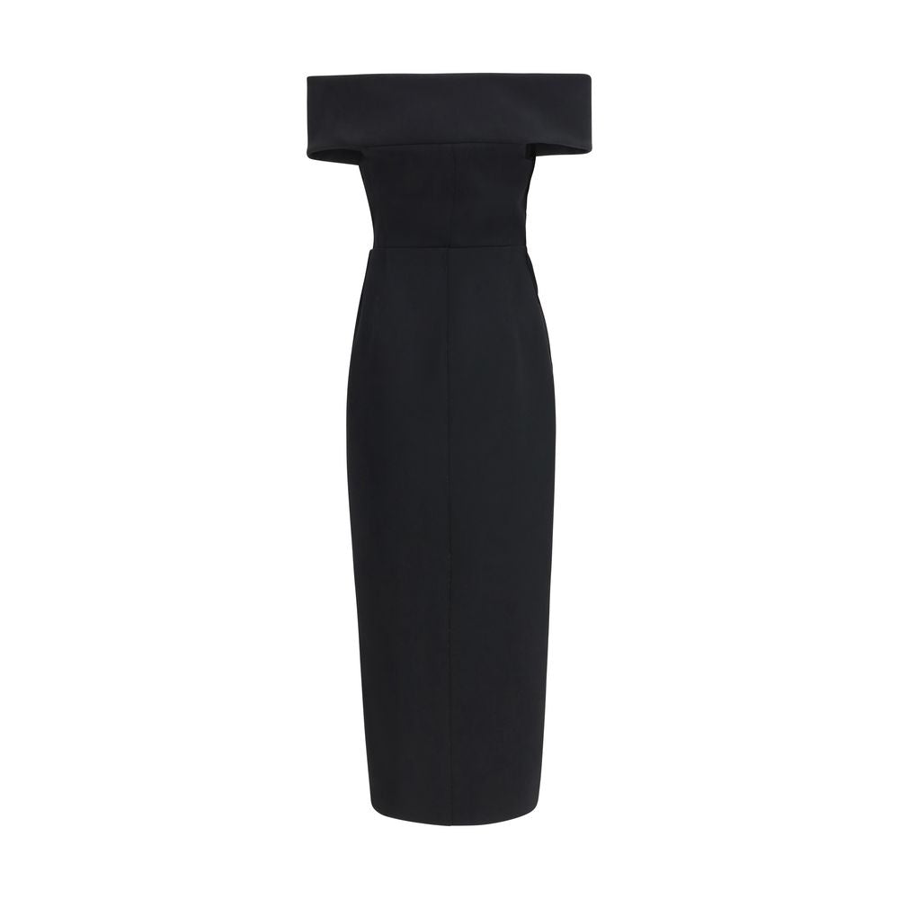 Black Polyester Cocktail Dress - ventzia
