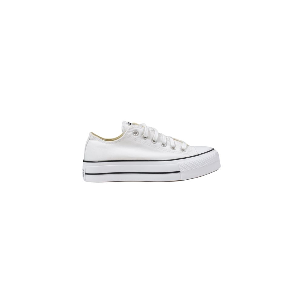 White Fabric Platform Sneakers - ventzia