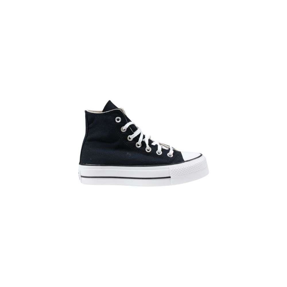 Black Polyester High Top Sneakers - ventzia