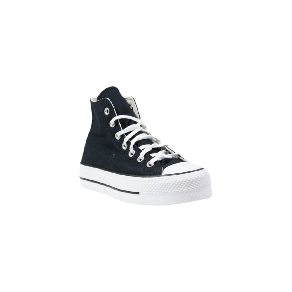 Black Polyester High Top Sneakers - ventzia
