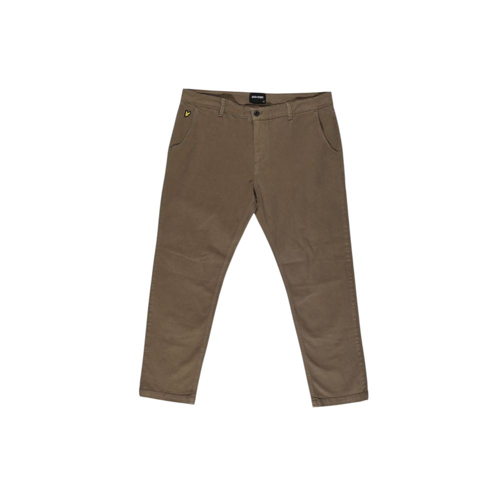Beige Cotton Casual Pants - ventzia