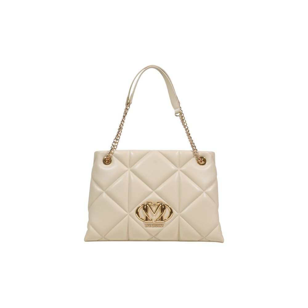 Beige Artificial Leather Handbag - ventzia