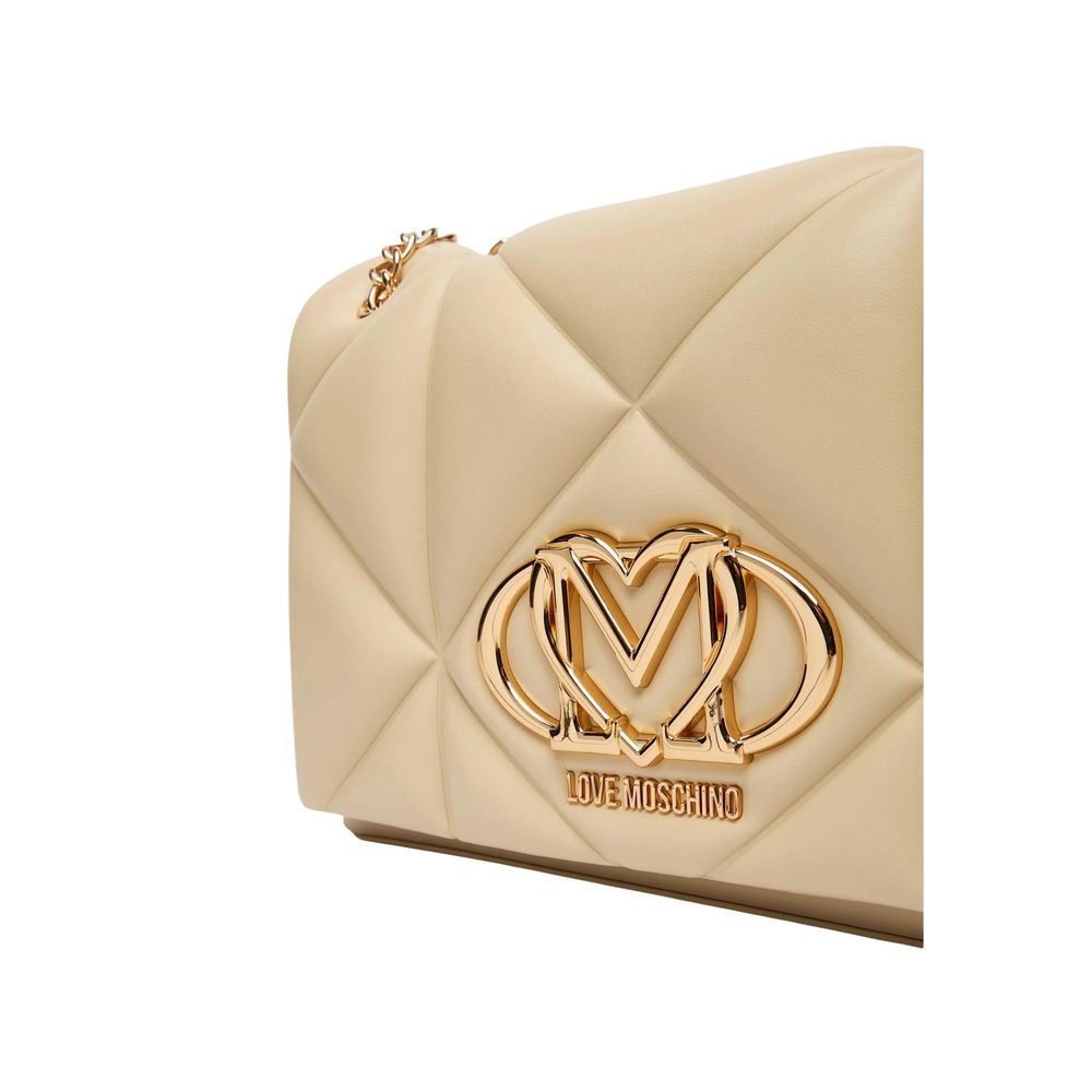 Beige Artificial Leather Handbag - ventzia