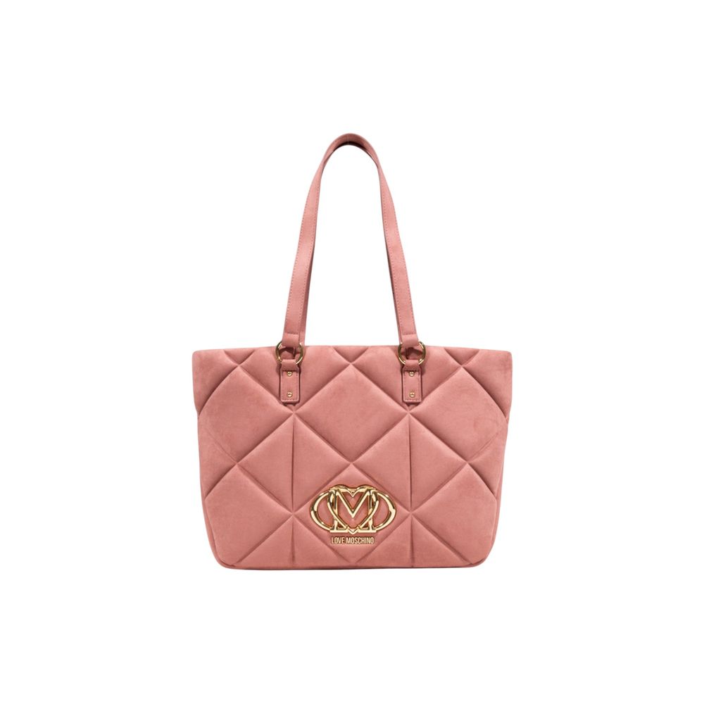 Pink Suede Leather Handbag - ventzia