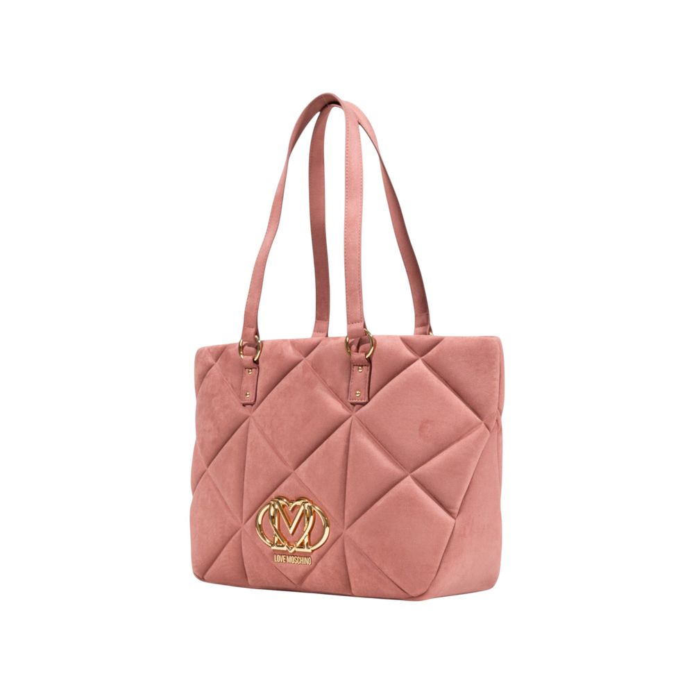Pink Suede Leather Handbag - ventzia